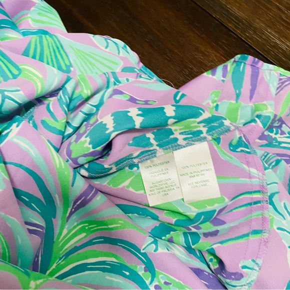 Lilly Pulitzer Britney Midi Skirt Purple Floral Faux Wrap Flowy Ruffled Hem - Picture 12 of 16